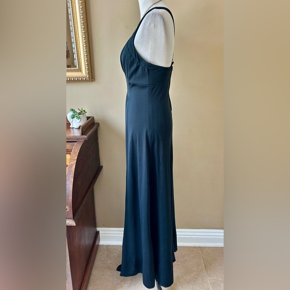 Vintage 1970s 70s Ursula of Switzerland Black Maxi Dress Disco Sleeveless Size M - Picture 4 of 12